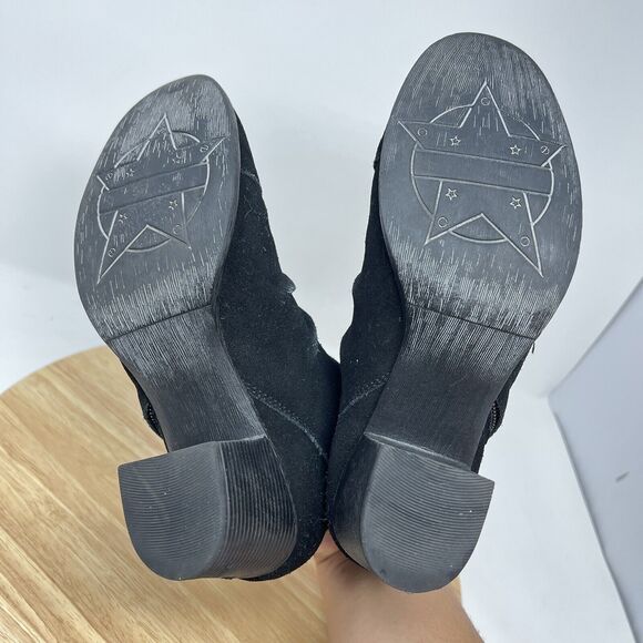 Skechers Taxi Ankle Boots Women's 8.5 Black Suede Comfort Heel Booties Cap Toe - Picture 7 of 10